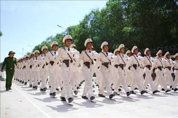 Police officers train hard for April 30 parade
