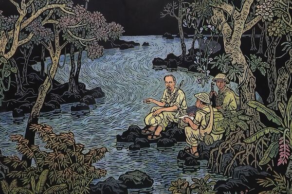 Nguyen Sang’s painting showcased at 50th reunification anniversary exhibition