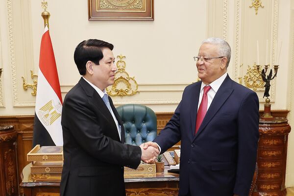 State President meets Speaker of Egyptian House of Representatives in Cairo