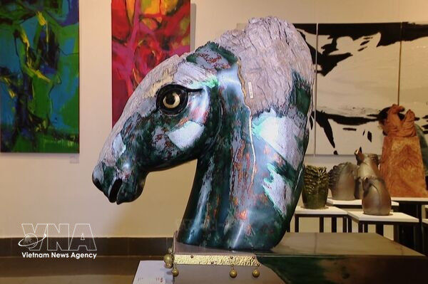 Artists present “encoded” Tet horse exhibition