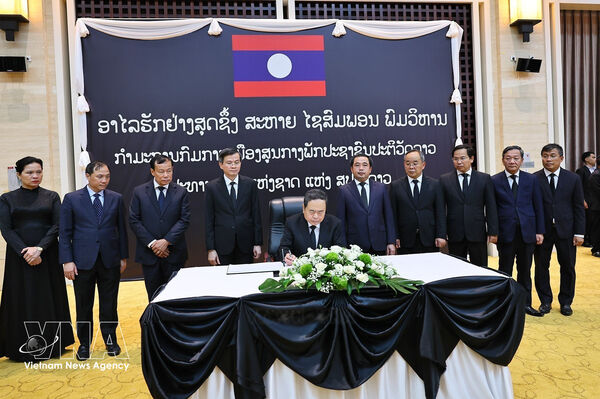 Vietnamese top legislator pays tribute to Lao National Assembly President